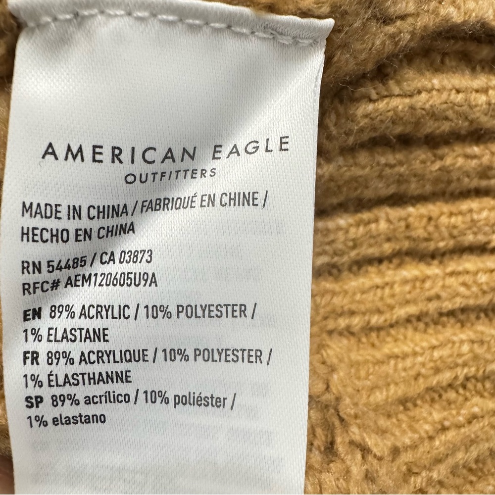 New American Eagle Tan Soft and Cozy Mixed Stitch Pullover Sweater, Sz XXL - Picture 7 of 8